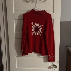 Norton Studio Red Snowflake Sweater— Ralph Lauren Aesthetic